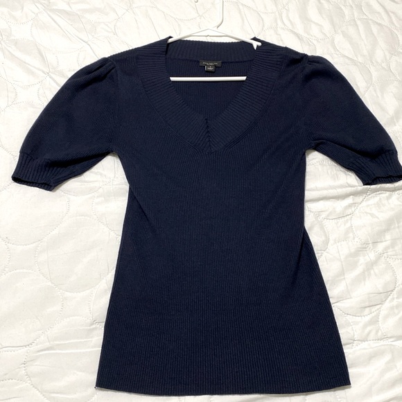 Ann Taylor Factory Tops - NWOT Ann Taylor Factory fitted, 3/4 sleeve knitted blouse in blue